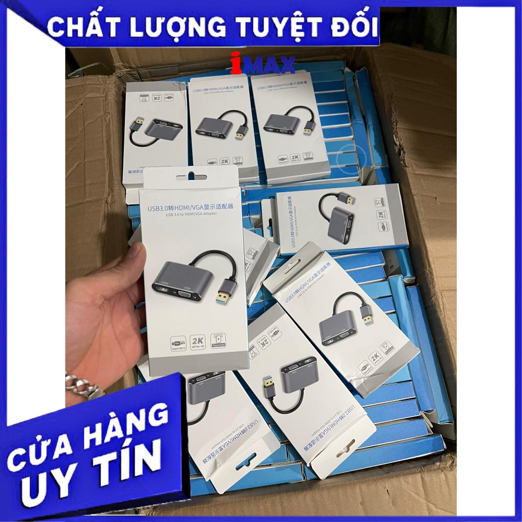 Cáp Chuyển Đổi USB to VGA - USB to HDMI 3.0 Arigato Dùng Cho Laptop Máy Tính Hỗ Trợ Full HD 1080p - 
