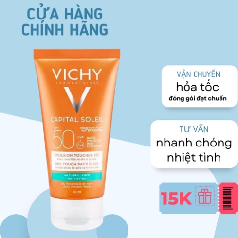 Kem chống nắng Vichy Capital Soleil SPF50 dành cho da dầu 50ml As.shop