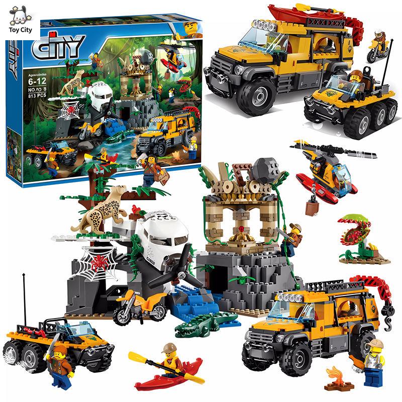 🚚SẴN HÀNG🚚Tương thích với Lego City Series Jungle Ruins Thám hiểm Lĩnh vực Phiêu lưu Máy bay Căn cứ Lắp ráp Khối xây d