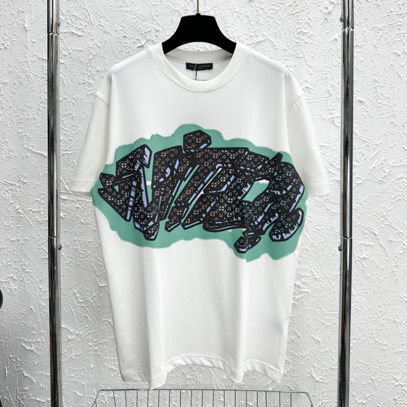 Áo Phông Nam Nữ In Chữ Eo Vì Vân Hoa Xanh Trước Ngực. Áo Cộc Tay Siêu Cấp Chất Liệu Cotton Thấm Hút Mô Hôi 2023