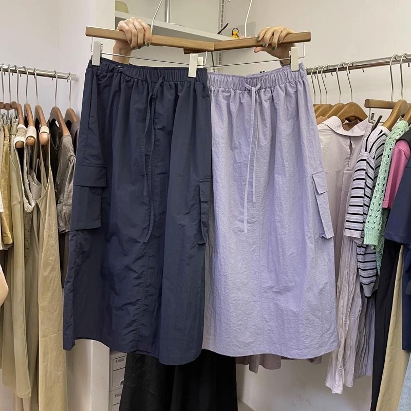 Jiashucheng Quần Short Lưng Cao Co Giãn Màu Trơn Phong Cách Hàn Quốc Ngọt Ngào Dễ Phối Đồ Thời Trang Mùa Hè