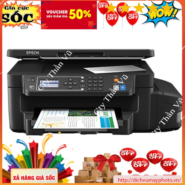Máy in màu cũ epson L605 in 2 mặt tự động in wifi không dây photocopy scan đầy đủ Kholinhkienmayin