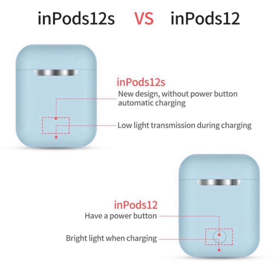 Tai nghe bluetooth không dây inpods i12 tws v5.0 cảm ứng âm thanh HIFI micro đàm thoại HOT HOT HOT