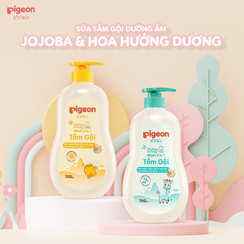 Sữa tắm gội 2in1 Pigeon an toàn thơm dịu nhẹ an toàn cho da bé