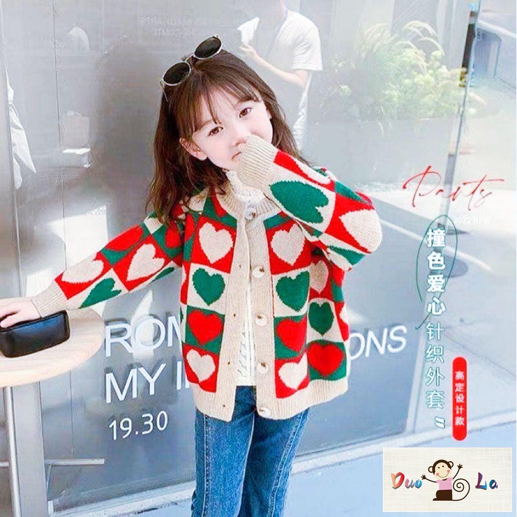 Áo Khoác Cardigan Phong Cách Hàn Quốc Thời Trang Xuân Thu Dễ Thương Cho Bé Gái