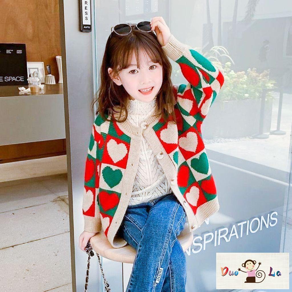 Áo Khoác Cardigan Phong Cách Hàn Quốc Thời Trang Xuân Thu Dễ Thương Cho Bé Gái