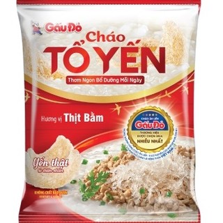 CHÁO TỔ YẾN GẤU ĐỎ THỊT BẰM 01 THÙNG ( 30G× 60G)  TƯƠI NGON BỔ SUNG DƯỠNG CHẤT
