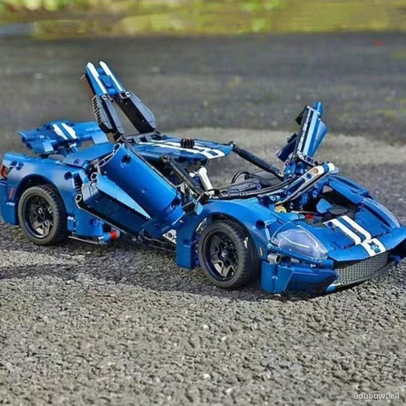 Tương thích với Lego Ford GT xe thể thao công nghệ cơ học xếp hình lắp ráp khó khăn khối xây dựng mô hình đồ chơi cậu bé
