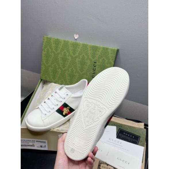 Giày Gucci Ong ACE, Giày Gucci For Love, Chun Ngang Bản Đế Thơm Nam Nữ Tặng Box Xanh + Phụ Kiện