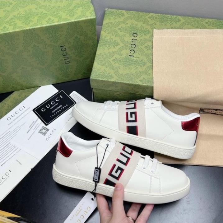 Giày Gucci Ong ACE, Giày Gucci For Love, Chun Ngang Bản Đế Thơm Nam Nữ Tặng Box Xanh + Phụ Kiện