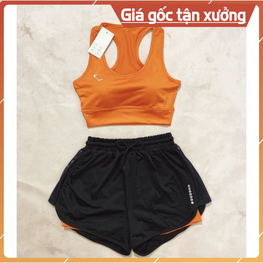 Hàng Mới Bộ bra nữ tập gym yoga earobic kết hợp quần đùi 2 lớp cho nữ - Đồ tập gym yoga erobic chạy bộ nữ BRA1