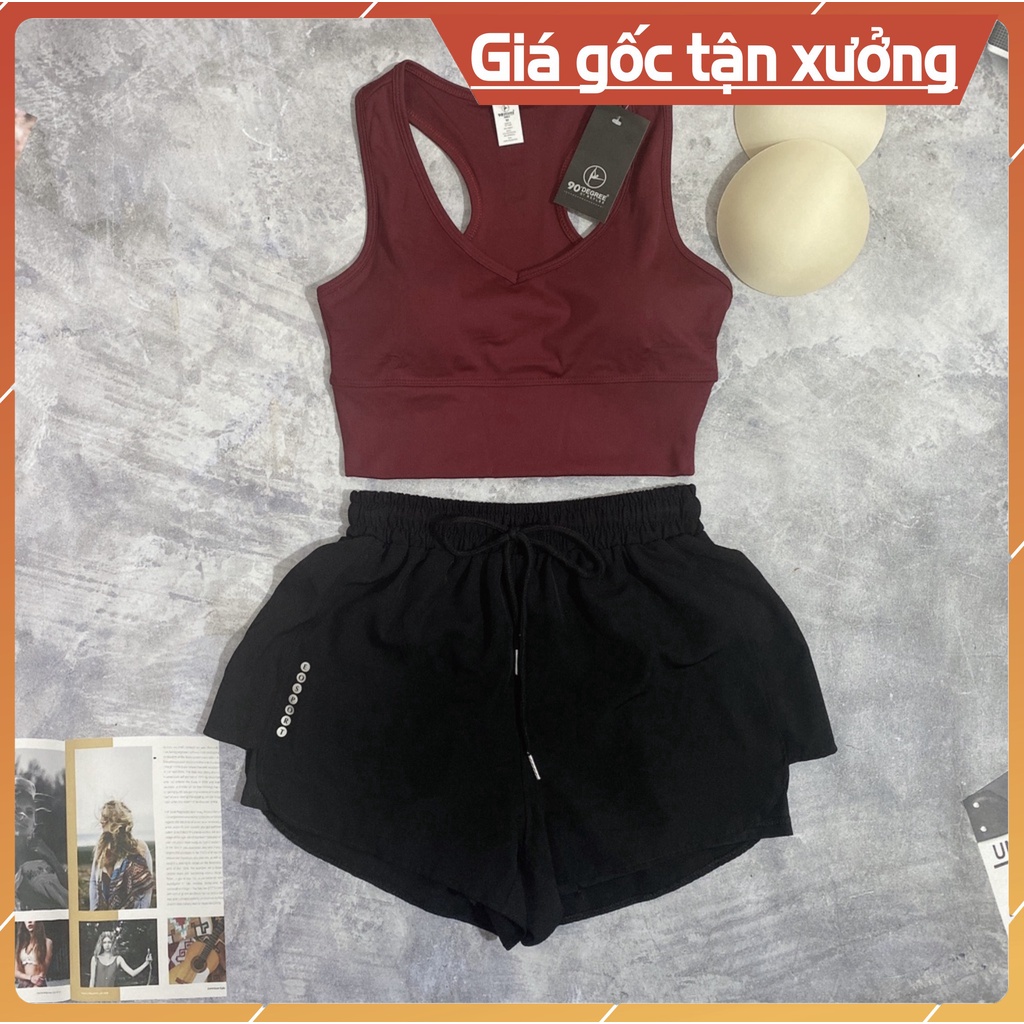 Hàng Mới Bộ bra nữ tập gym yoga earobic kết hợp quần đùi 2 lớp cho nữ - Đồ tập gym yoga erobic chạy bộ nữ BRA1