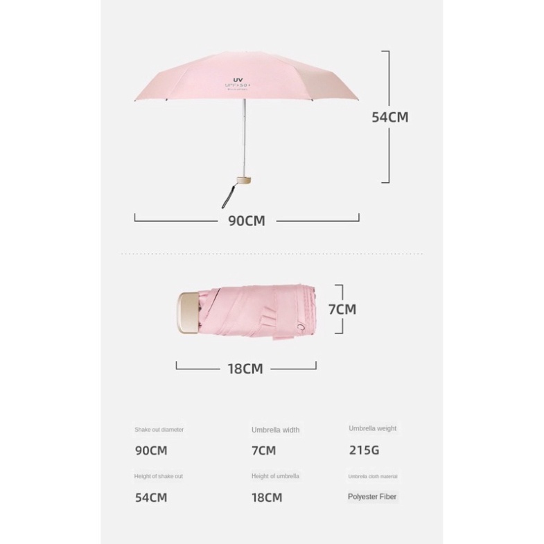 Ô Mini che mưa nắng bỏ túi hàng loại 1 chống tia cực tím, tia UV 50 - Dù Mini Hàn Quốc Tặng Kèm Túi Đựng