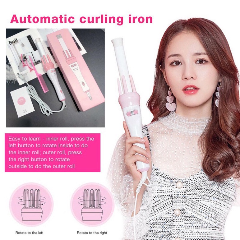 Máy uốn tóc xoăn xoay tự động 360° - Máy làm tóc uốn xoăn tự động tiện lợi