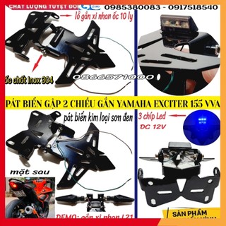 Pát Biển Số Gập 2 Chiều (Có Đèn Soi Biển) Gắn Ex 150, Ex 155 VVA, Winner V1, Winner X V2, V3, R15V3- Kết Hợp Xi Nhan L21