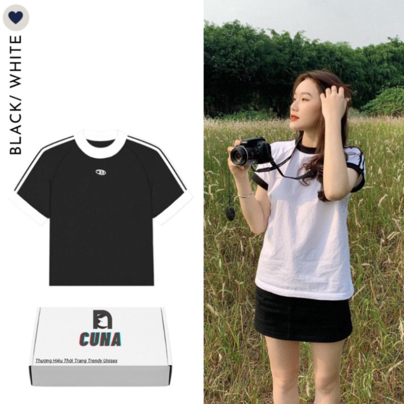 Áo thun Baby Tee CUNA from vừa, Áo phông nữ chữ B in siêu đẹp chất thun Cotton co giãn Local Brand Basic FULLBOX AP02