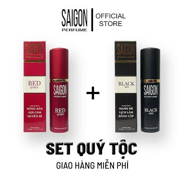 Combo 2 Chai Nước Hoa Sài Gòn Perfume Red &amp; Black - Hương Thơm Cuốn Hút, Tinh Tế Cho Nam và Nữ