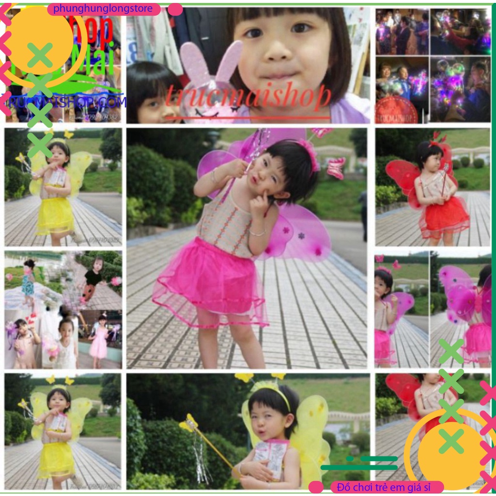 Combo đôi cánh bướm cho bé và gậy phát sáng đồ chơi trung thu