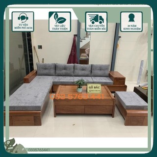 Bộ ghế ngồi phòng khách gỗ hương đá kiểu dáng mềm mại kích thước 2m8x2m gỗ thịt 100%