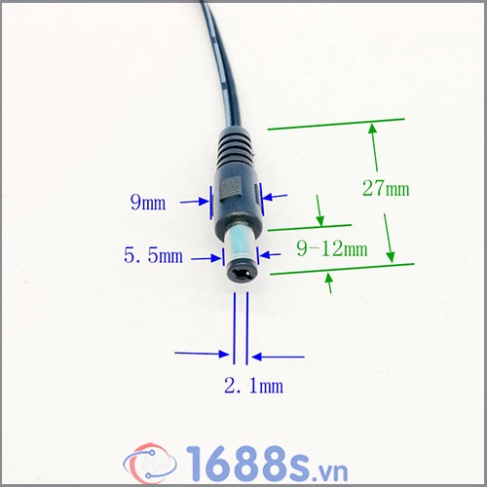 Dây nguồn, jack nguồn, đầu nối DC 12V - 5.5*2.1mm  - 1688s.vn