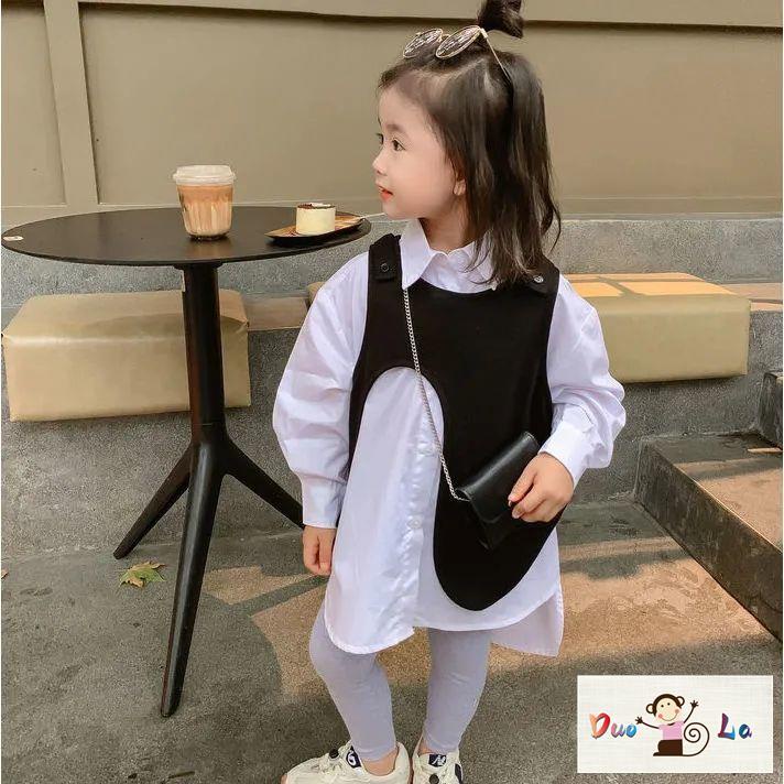 Áo Thun Tay Dài Giả Nhiều Lớp Thời Trang Mùa Thu 2023 Cho Bé Gái