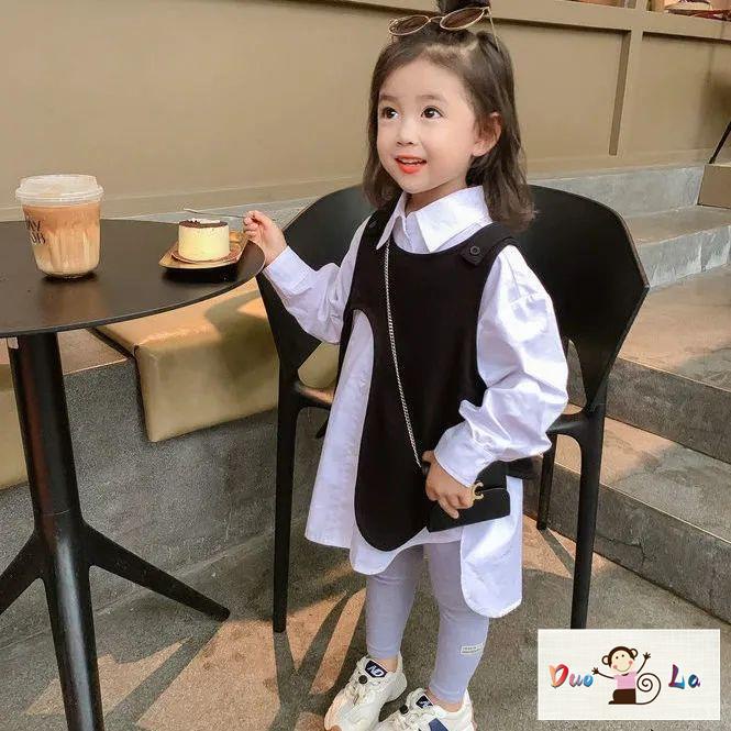 Áo Thun Tay Dài Giả Nhiều Lớp Thời Trang Mùa Thu 2023 Cho Bé Gái