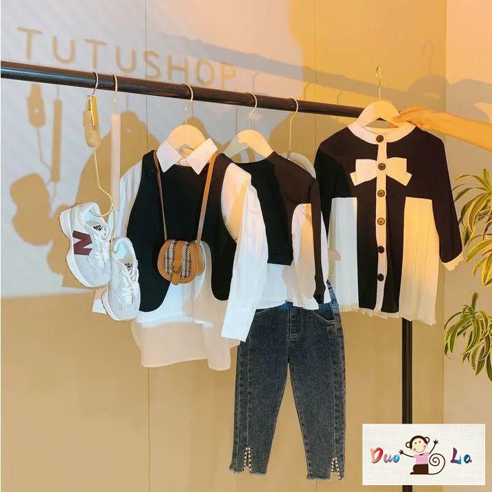 Áo Thun Tay Dài Giả Nhiều Lớp Thời Trang Mùa Thu 2023 Cho Bé Gái