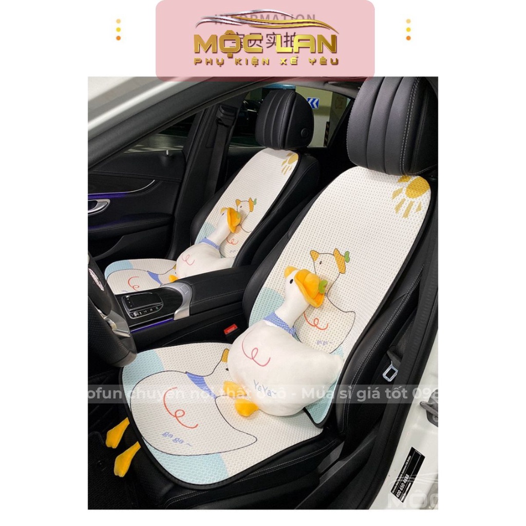 Full bộ lót ghế tản nhiệt vịt kèm gối tựa lưng vịt cao cấp cho xe hơi,ghế văn phòng