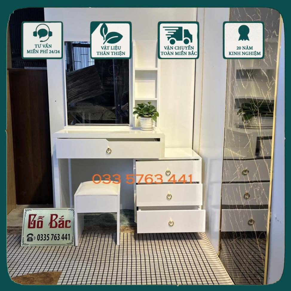 Bàn phấn - bàn trang điểm gỗ MDF phủ malemine cao cấp kiểu dáng thông minh tùy chỉnh kích thước phù hợp mọi không gian