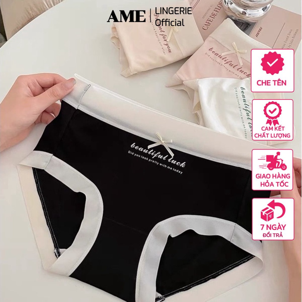 Quần lót nữ cotton viền lụa kháng khuẩn cạp cao 𝐁𝐞𝐚𝐮𝐭𝐲 𝐋𝐮𝐜𝐤