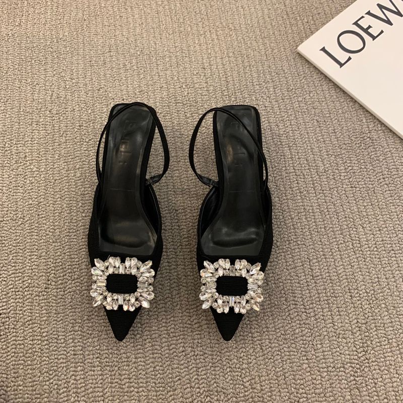 Giày Cao Gót Đính Đá Phong Cách Pháp Sang Trọng