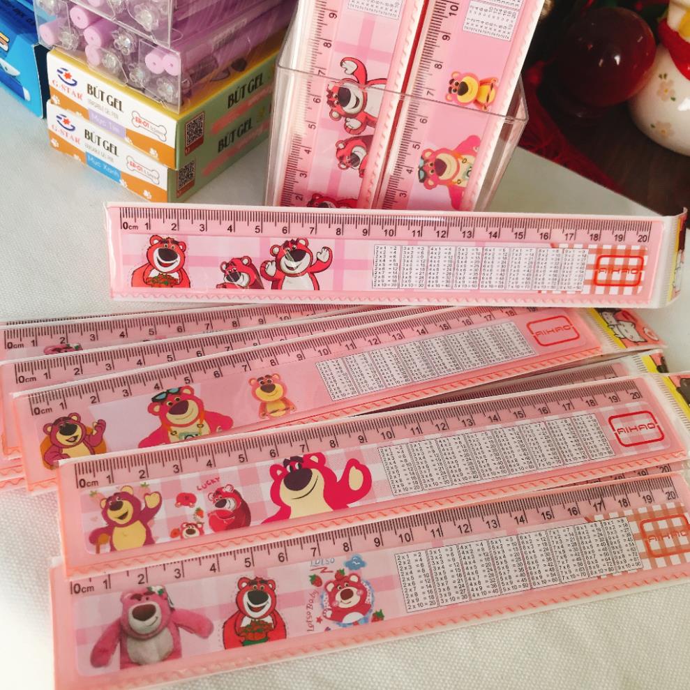 Thước nhựa gấu dâu 20cm