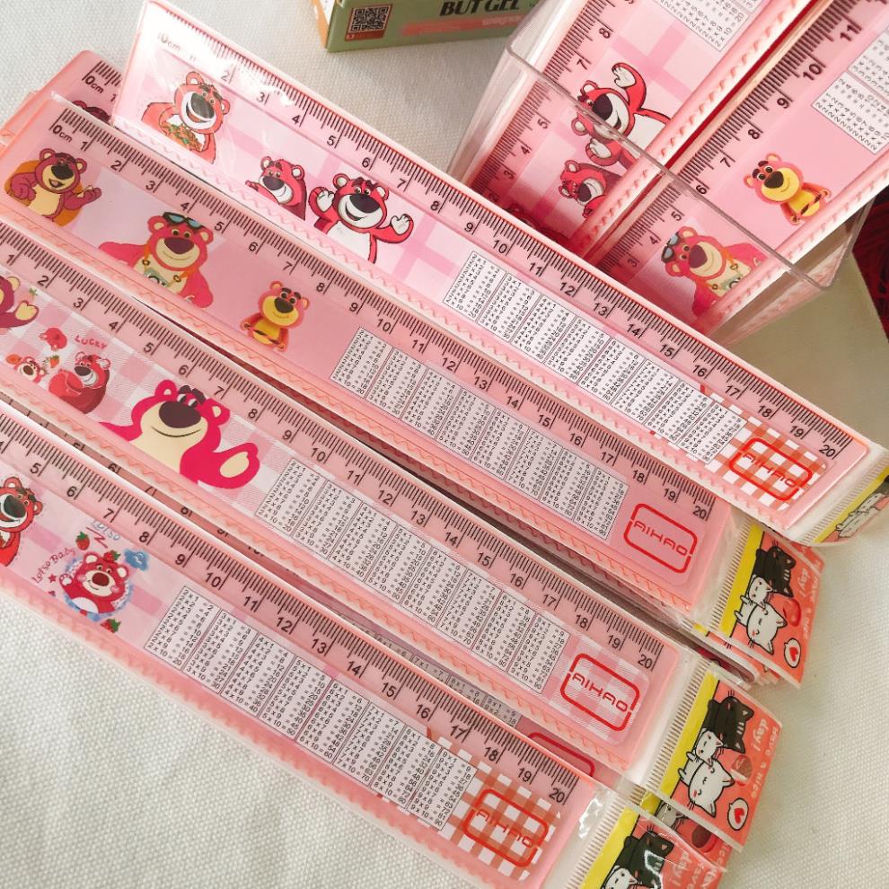 Thước nhựa gấu dâu 20cm