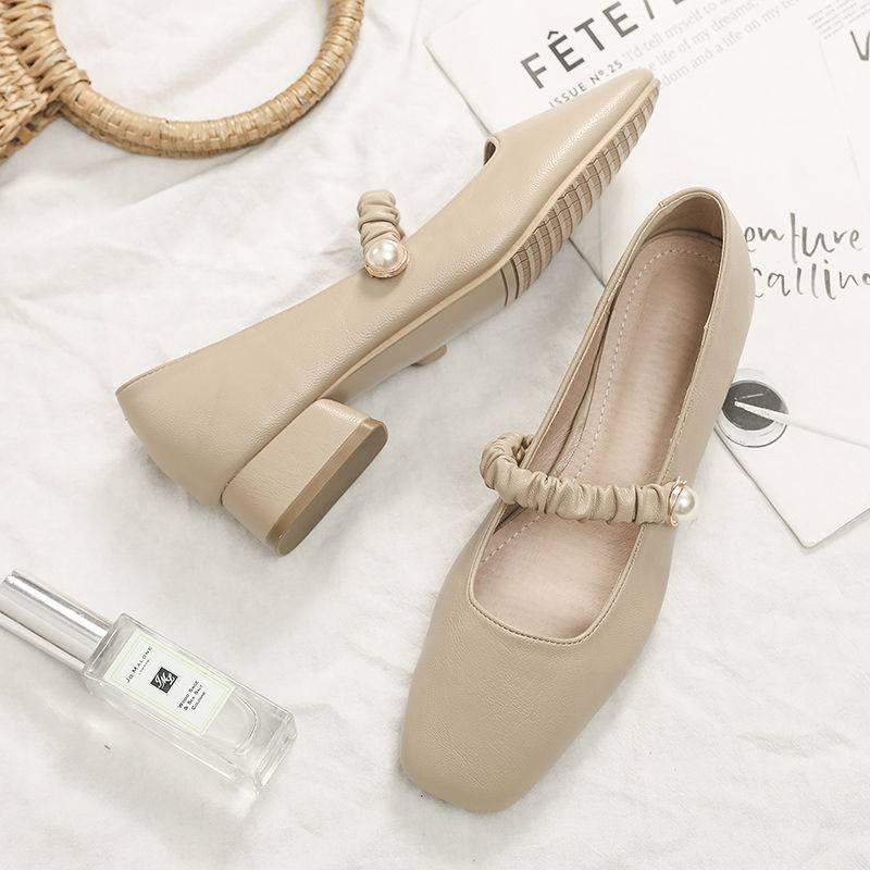 Giày Búp Bê Gót Thấp Mũi Vuông Thời Trang Cho Nữ