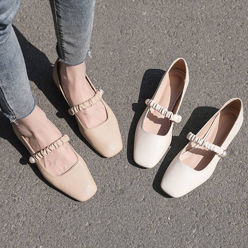 Giày Búp Bê Gót Thấp Mũi Vuông Thời Trang Cho Nữ
