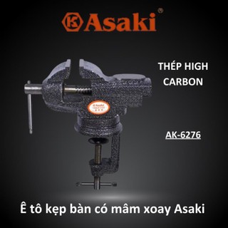 Ê tô kẹp bàn có mâm xoay chất lượng japan siêu bền 50-60mm asaki ak-6275-6276