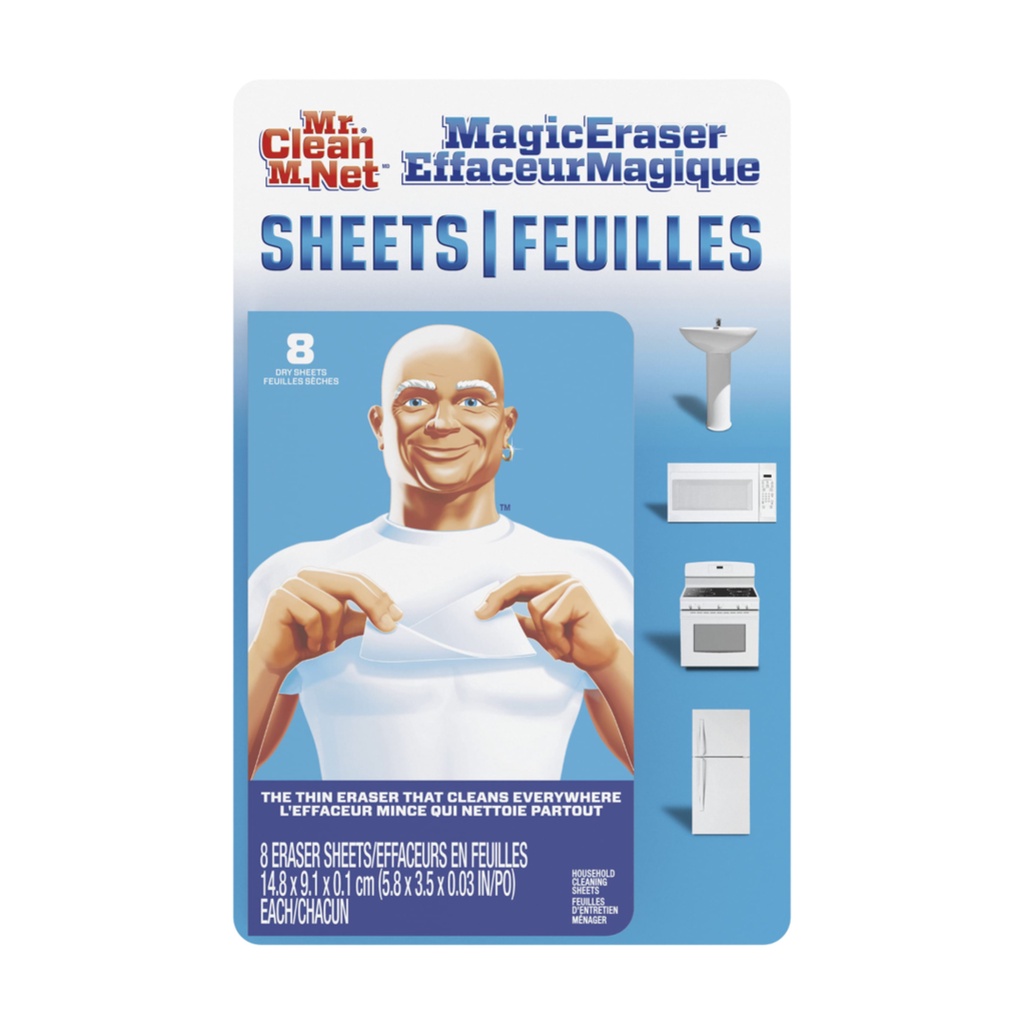 Miếng Chùi Rửa Đa Năng, Magic Eraser Sheets, 8 Tờ  - MR. CLEAN