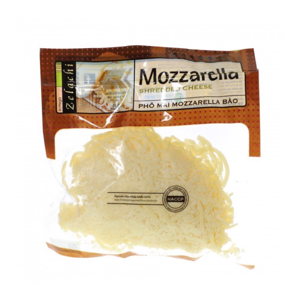 (Ship2h) Phô Mai Mozzarella Bào, Shredded Mozzarella Cheese (200g) - BOTTEGA ZELACHI