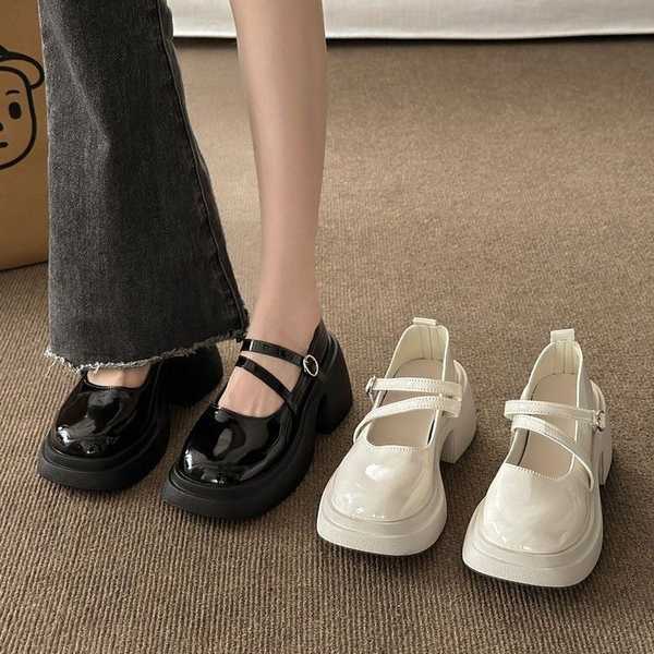 Giày Da Đế Dày Thời Trang Dành Cho Nữ