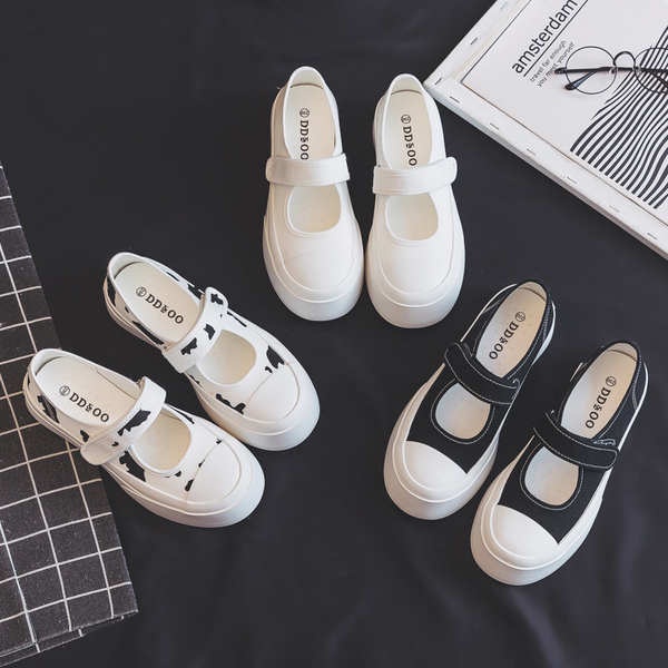Giày Mary Jane Quai Dán Đế Dày Thời Trang Mùa Hè Dành Cho Nữ