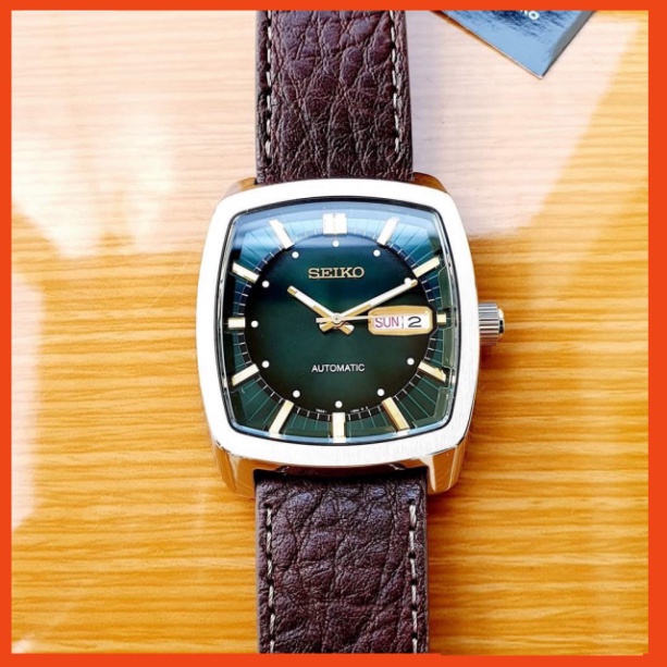 Đồng hồ nam xịn SEIKO Recraft Automatic Green Dial SNKP27 - Máy cơ tự nhiên - Kính cứng - Dây da Chính Hãng Bảo Hành 2 n