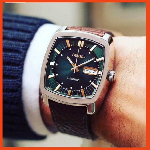 Đồng hồ nam xịn SEIKO Recraft Automatic Green Dial SNKP27 - Máy cơ tự nhiên - Kính cứng - Dây da Chính Hãng Bảo Hành 2 n