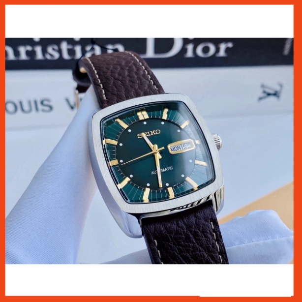 Đồng hồ nam xịn SEIKO Recraft Automatic Green Dial SNKP27 - Máy cơ tự nhiên - Kính cứng - Dây da Chính Hãng Bảo Hành 2 n
