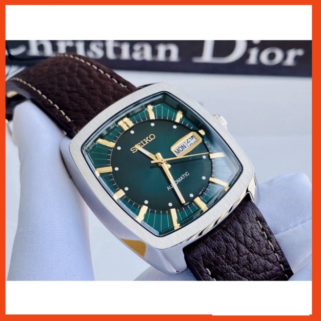 Đồng hồ nam xịn SEIKO Recraft Automatic Green Dial SNKP27 - Máy cơ tự nhiên - Kính cứng - Dây da Chính Hãng Bảo Hành 2 n