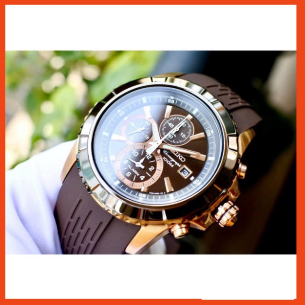 Đồng hồ nam hàng hiệu Seiko Lord Alarm Chronograph - Máy Quartz pin - Kính cứng - Dây cao su Chính Hãng Bảo Hành 2 năm