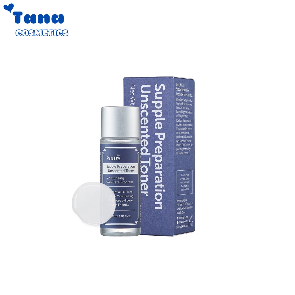 Nước hoa hồng Dear, Klairs Supple Preparation Unscented Toner 30ml