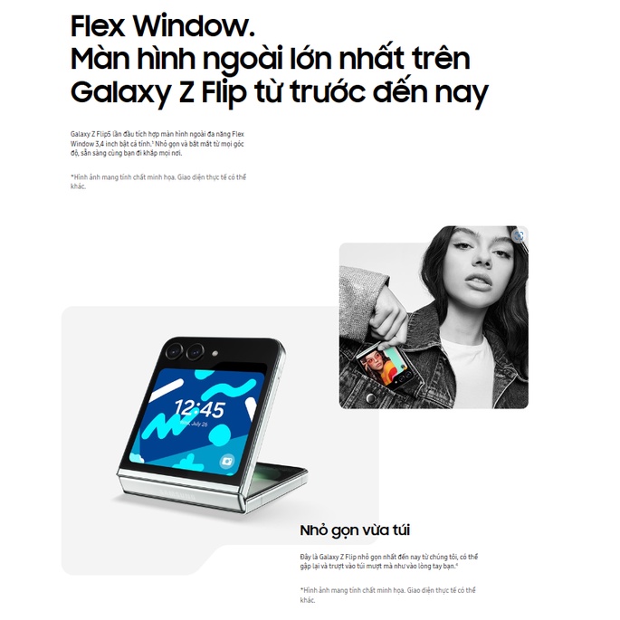 Điện Thoại Samsung Galaxy Z Flip5 5G 8GB/256GB Chính Hãng - Bảo hành độc quyền 2 năm tại Di Động Việt
