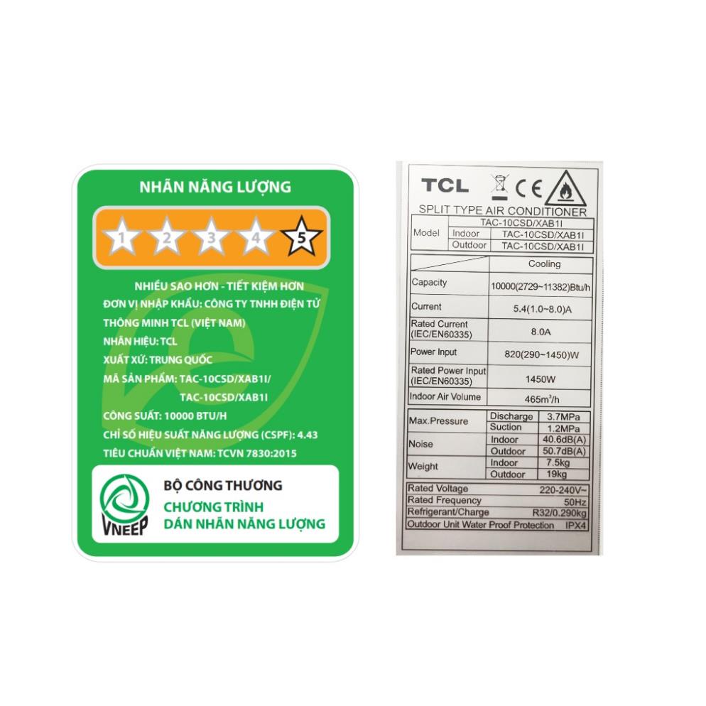 Điều hòa TCL Inverter 1 HP TAC-10CSD/XAB1I Mới 220V