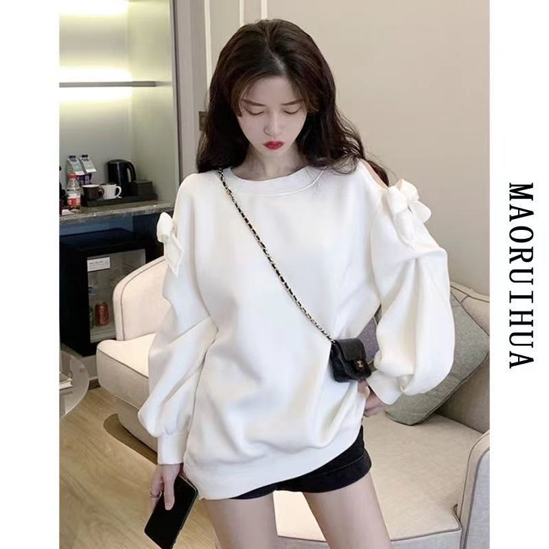 Áo sweatshirt JSC tay dài hở vai có mũ trùm đầu thời trang xuân thu cho nữ size lớn