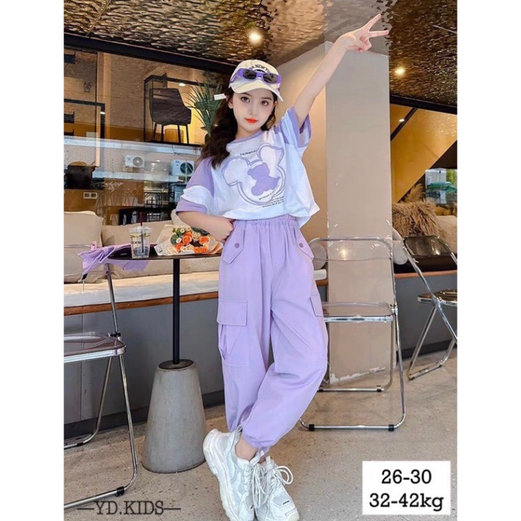 Set bộ quần áo cá tính cho bé gái size đại 30-42kg Bộ Hiphop thu đông trẻ em Kittenbabyshop